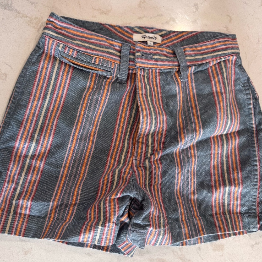 Madewell striped denim shorts size 4